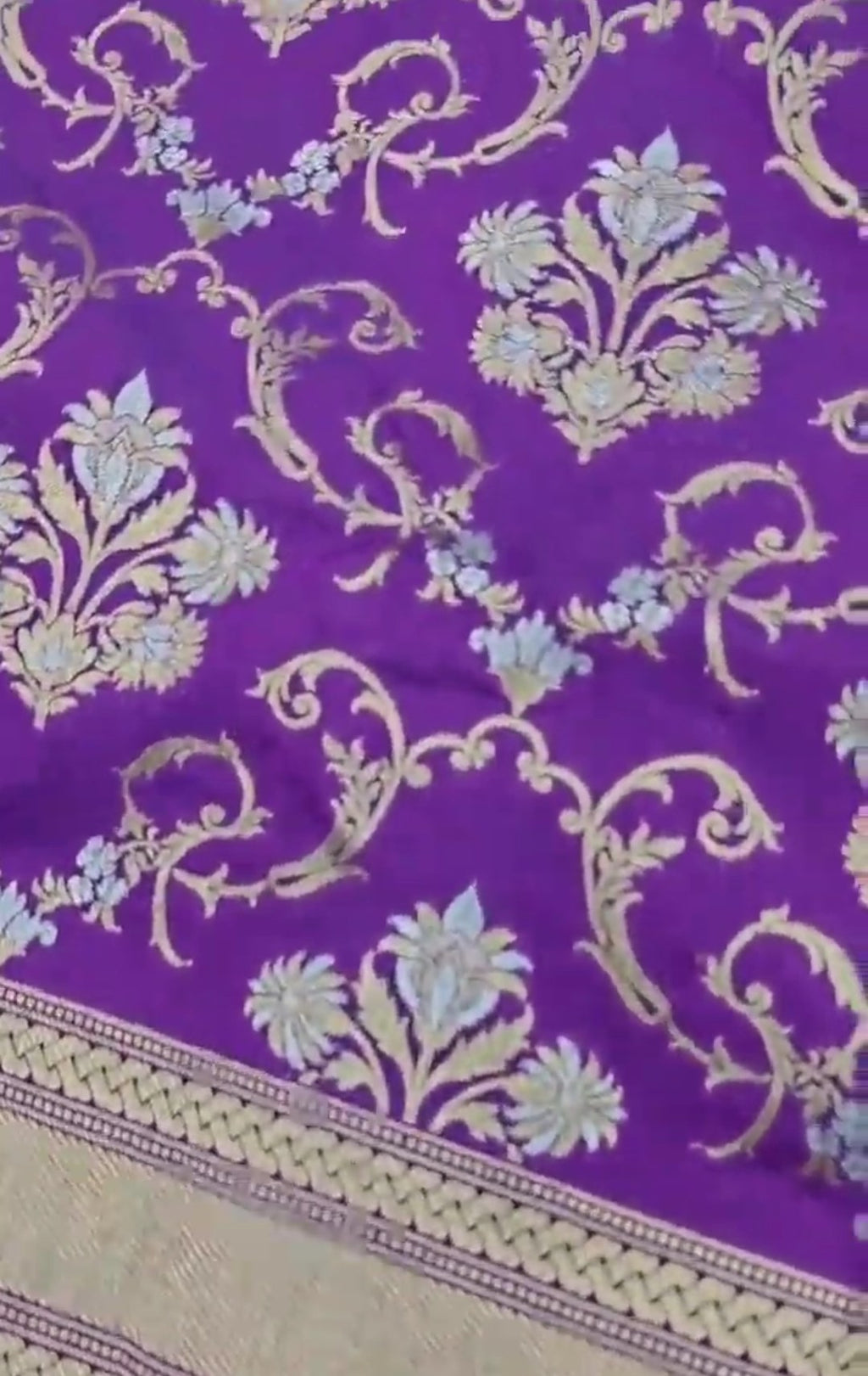 Lilac Banarasi Semi Katan Silk Sona Rupa Saree