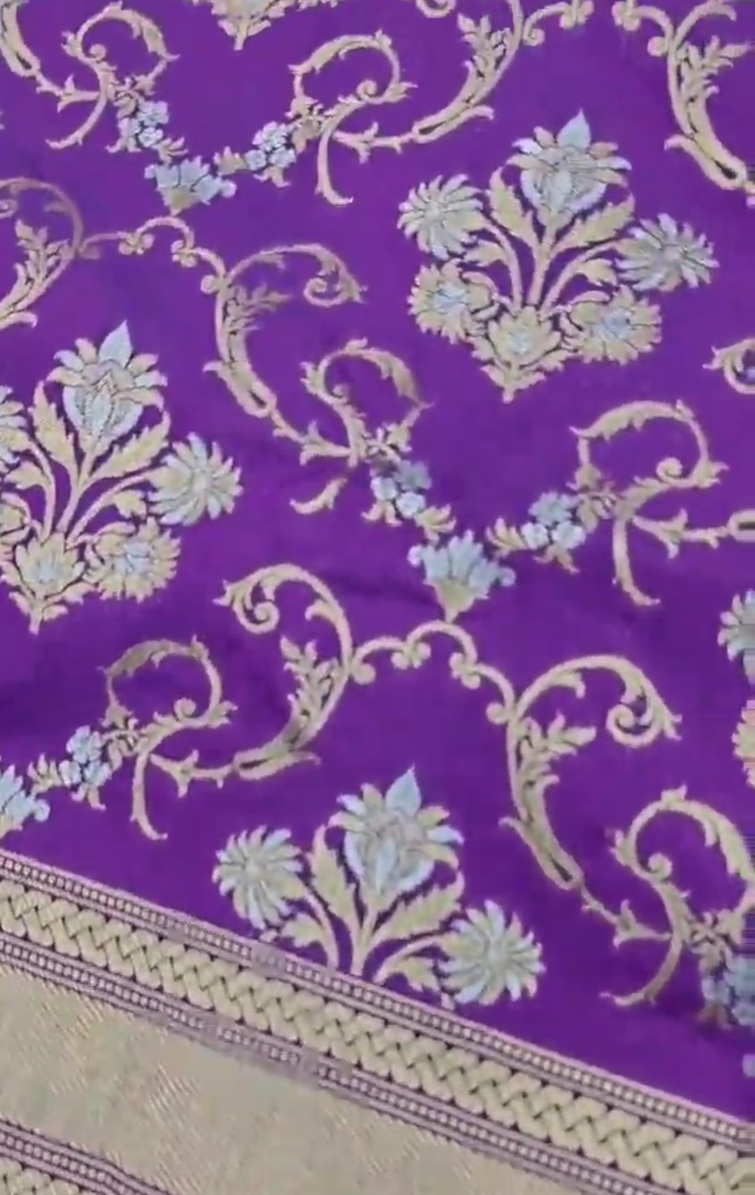 Lilac Banarasi Semi Katan Silk Sona Rupa Saree