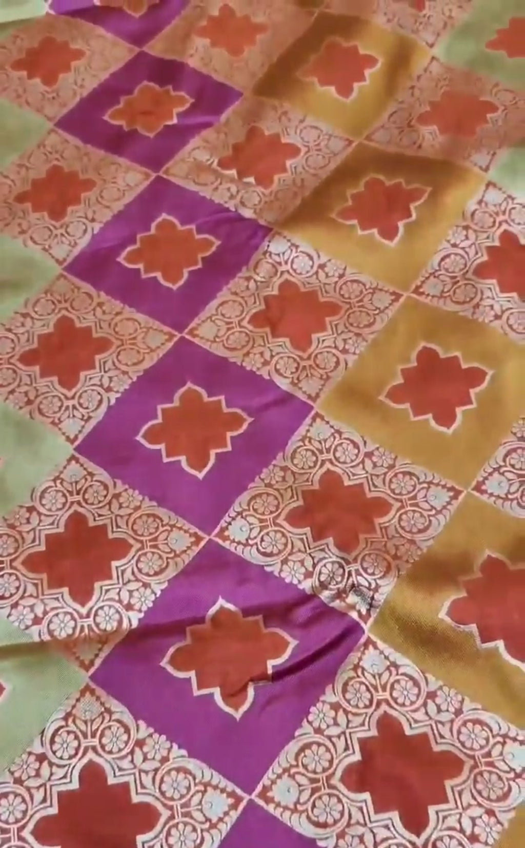 Orange  Banarasi Handloom Katan Silk Rangkaat Meenakari Saree
