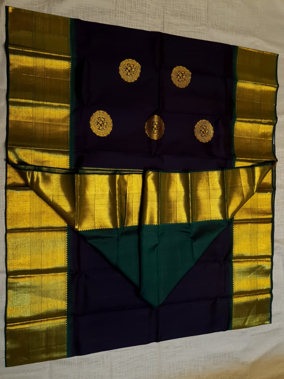 Purple Kanchipuram Handloom 2G Gold Pattu Silk Saree