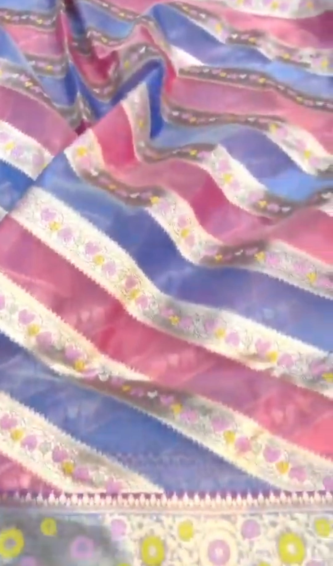 Lavender Banarasi Handloom Kora Organza Silk Meenakari Saree