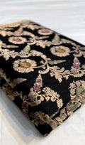 Black Banarasi Handloom Katan Silk Meenakari Saree