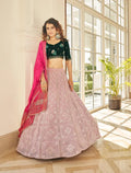 Dusty Pink Georgette Lehenga Choli with Thread & Sequence Work