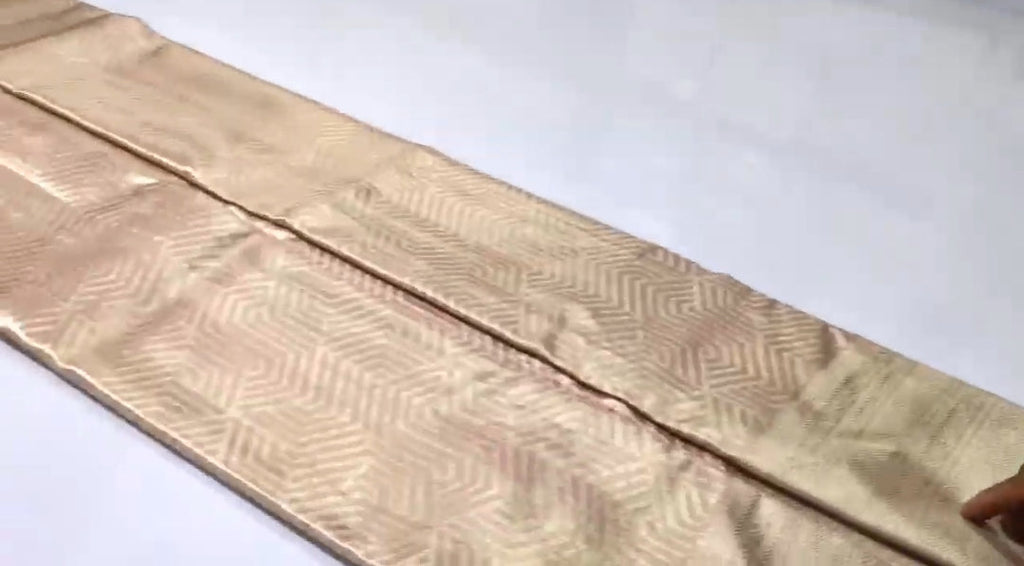 Peach Kanchipuram Handloom Tissue Brocade Silk Saree