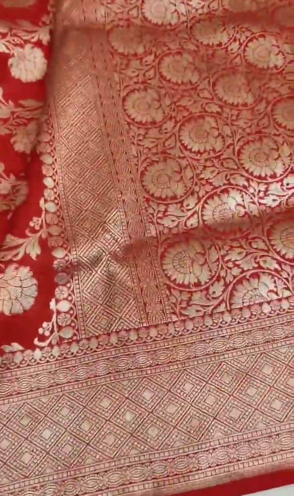 Red Banarasi Handloom Katan Silk Saree