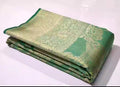 Dual Tone Green Kanchipuram Handloom Tissue Brocade Silk Saree