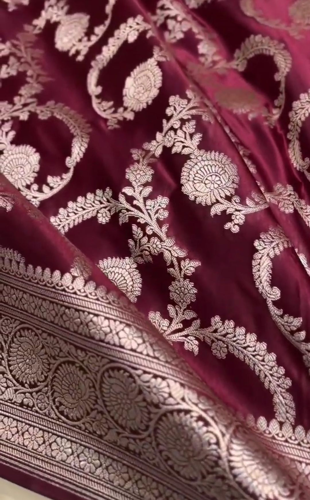 Maroon Banarasi Mashru Soft Silk Saree