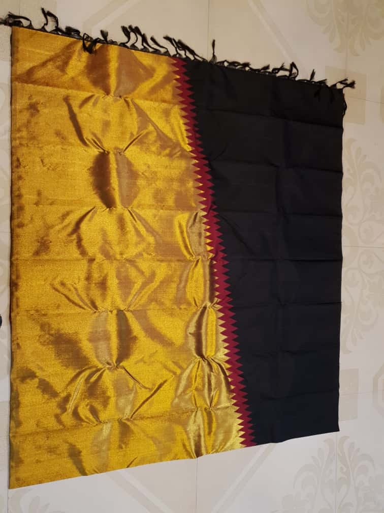 Guld Kanchipuram Håndvæv 2G Guld Pattu Silk Saree