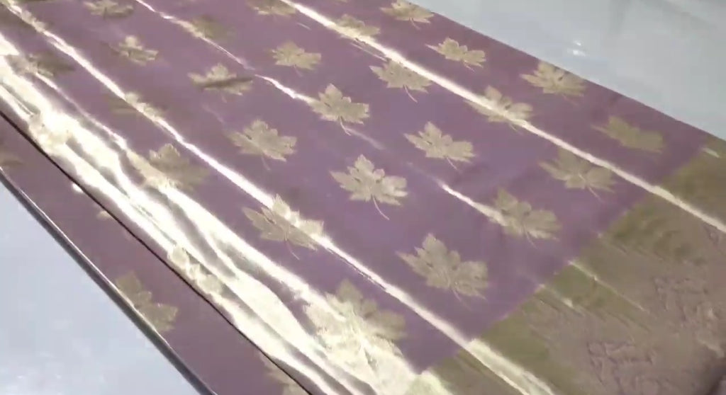 Lavender Kanchipuram Handloom Tissue Brocade Silk Saree