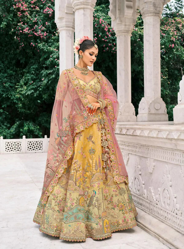 Yellow Bridal Lehenga with Exquisite Designer Embroidery