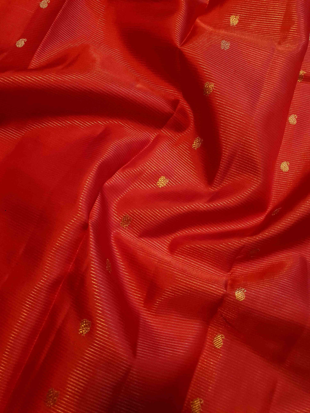 Red Kanchipuram Handloom 2G Pure Gold Vairaoosi Silk Saree