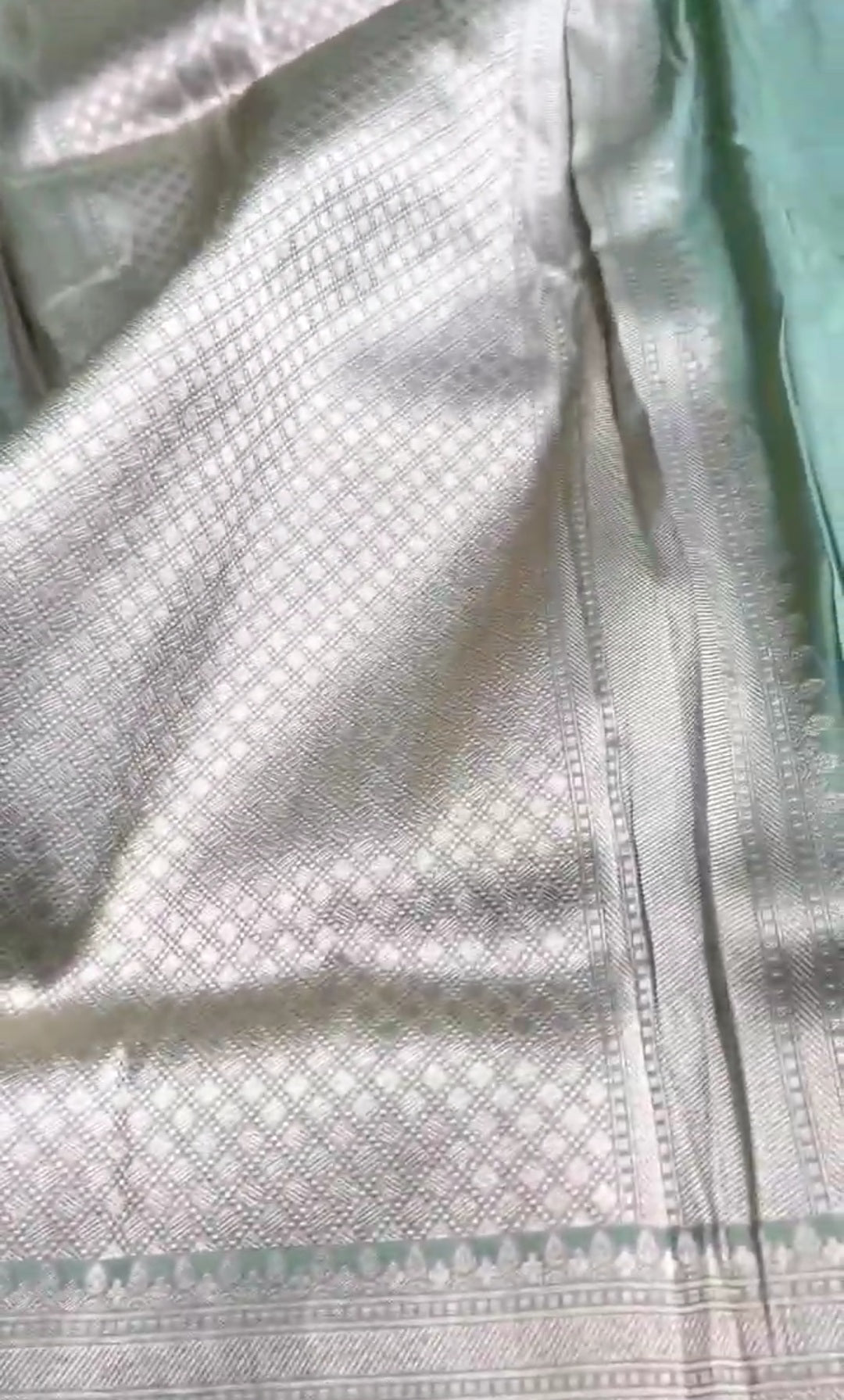 Pista Green Banarasi Handloom Katan Silk Meenakari Saree