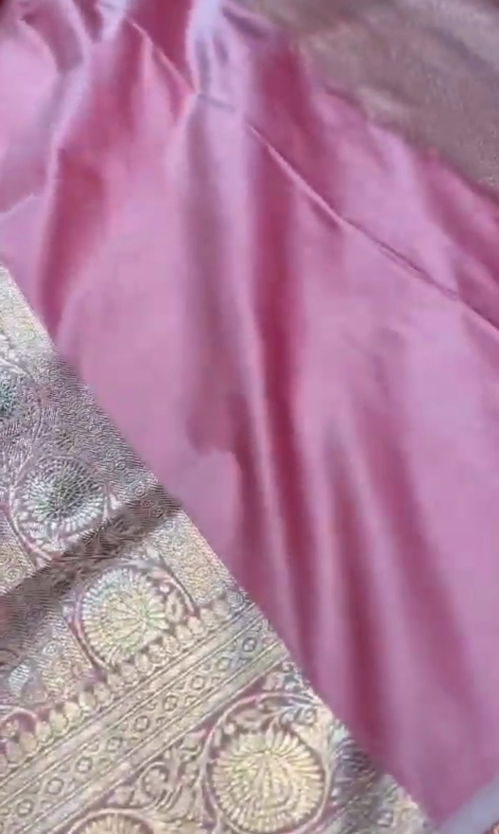 Pink Banarasi Satin Katan Silk Saree