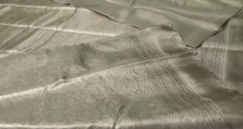 Pista Green Kanchipuram Handloom Tissue Brocade Silk Saree