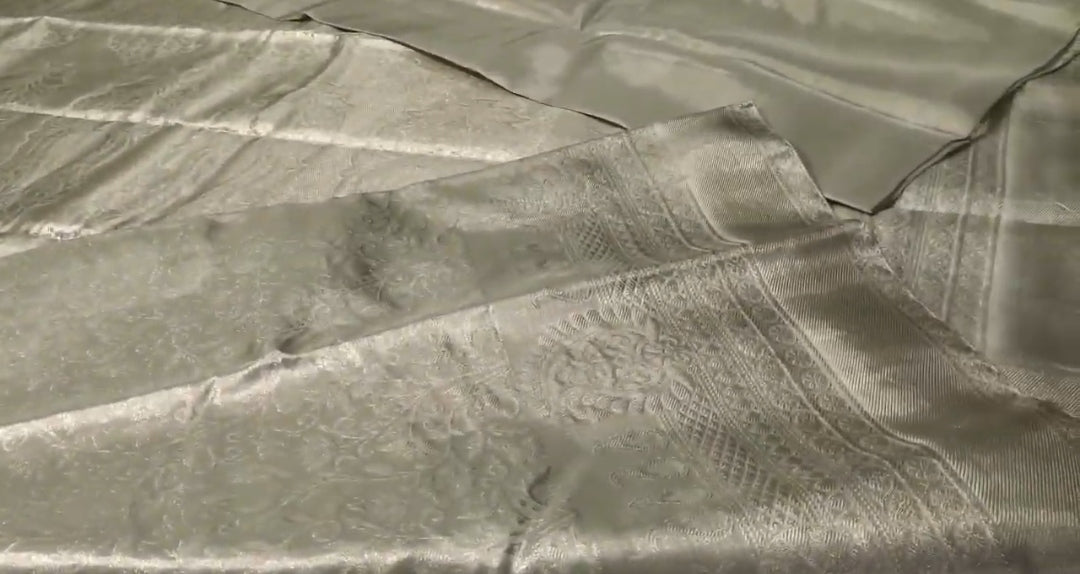 Pista Green Kanchipuram Handloom Tissue Brocade Silk Saree