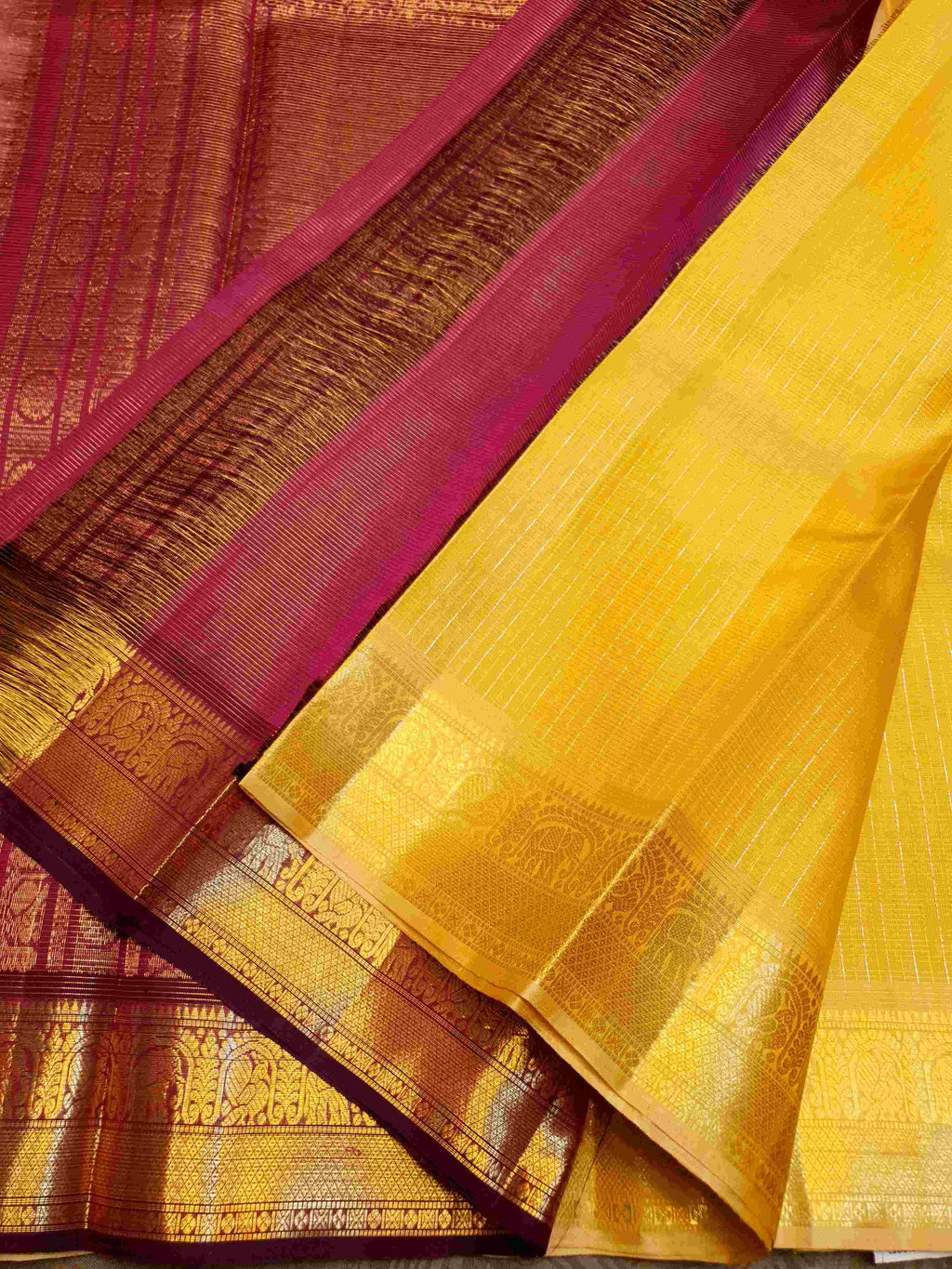 Gold Kanchipuram Handloom 1G Gold Pattu Silk Saree