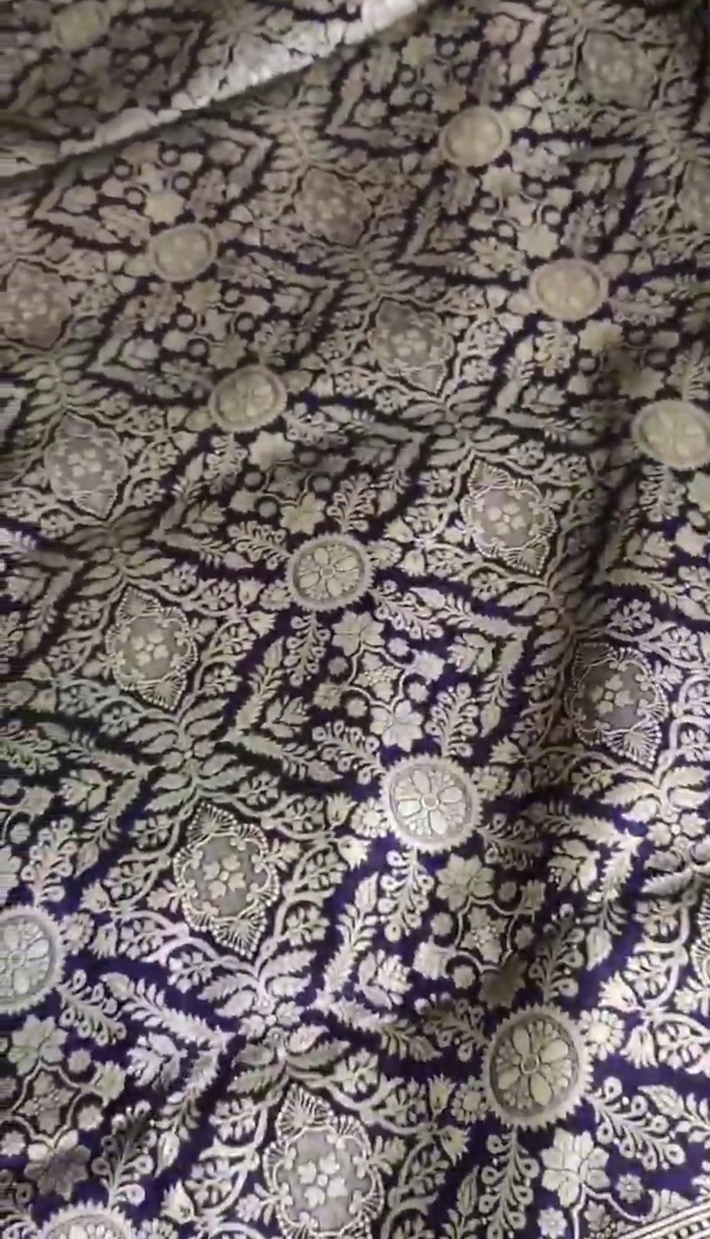 Dark Purple Banarasi Handloom Katan Silk Brocade Saree