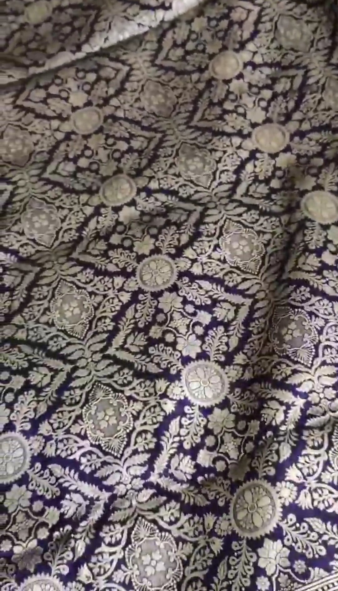 Dark Purple Banarasi Handloom Katan Silk Brocade Saree