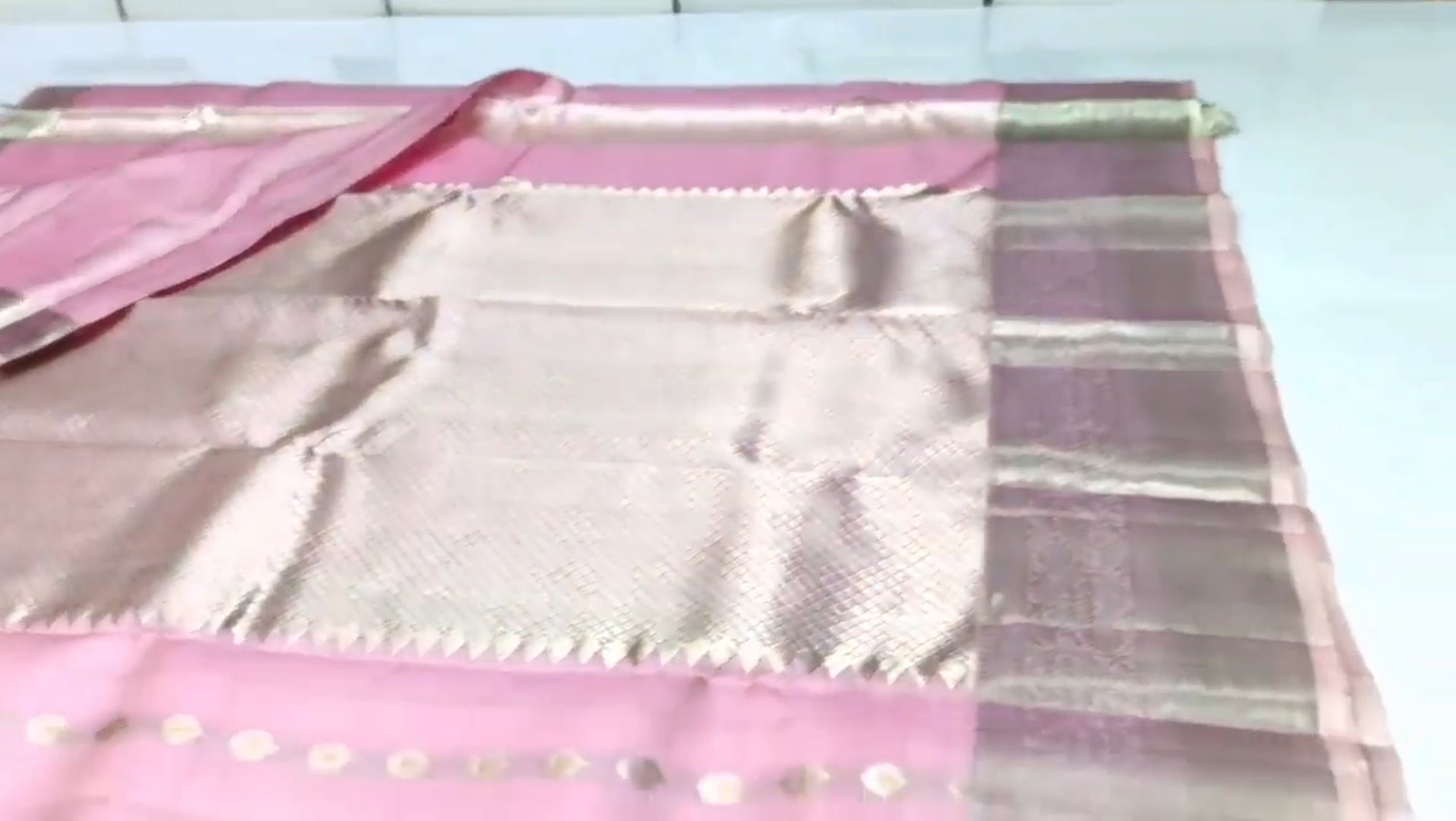Pink Kanchipuram Handloom Single Warp Pattu Silk Saree
