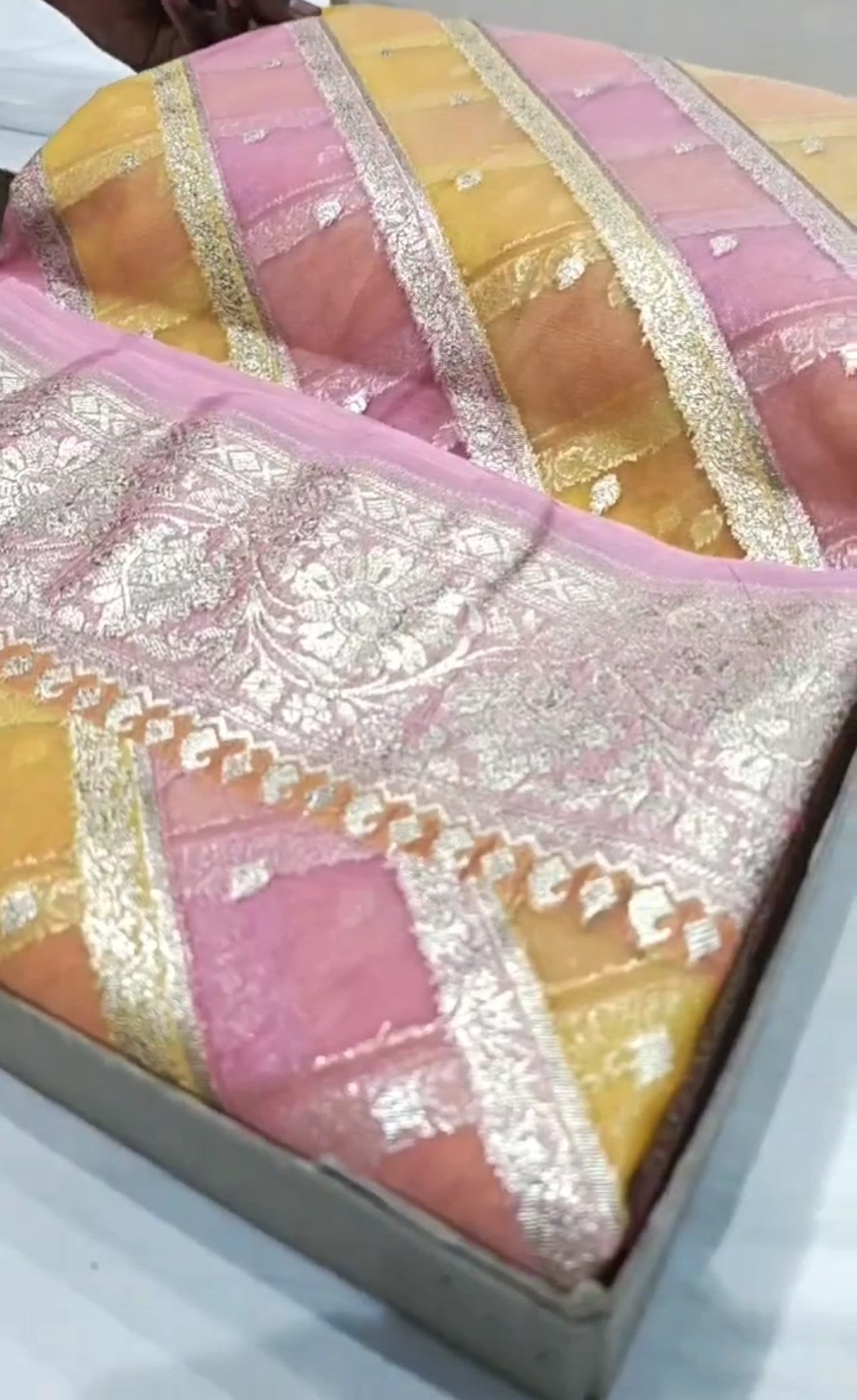 Pink Banarasi Handloom Rangkat Kora Tissue Silk Saree