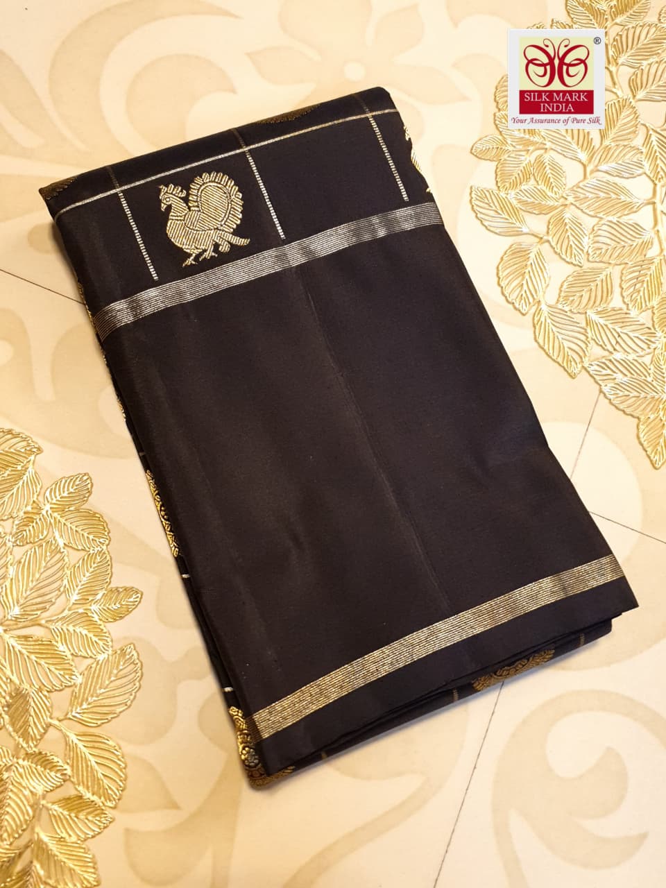 Dark Brown Kanchipuram Handloom 2G Gold Pattu Silk Saree