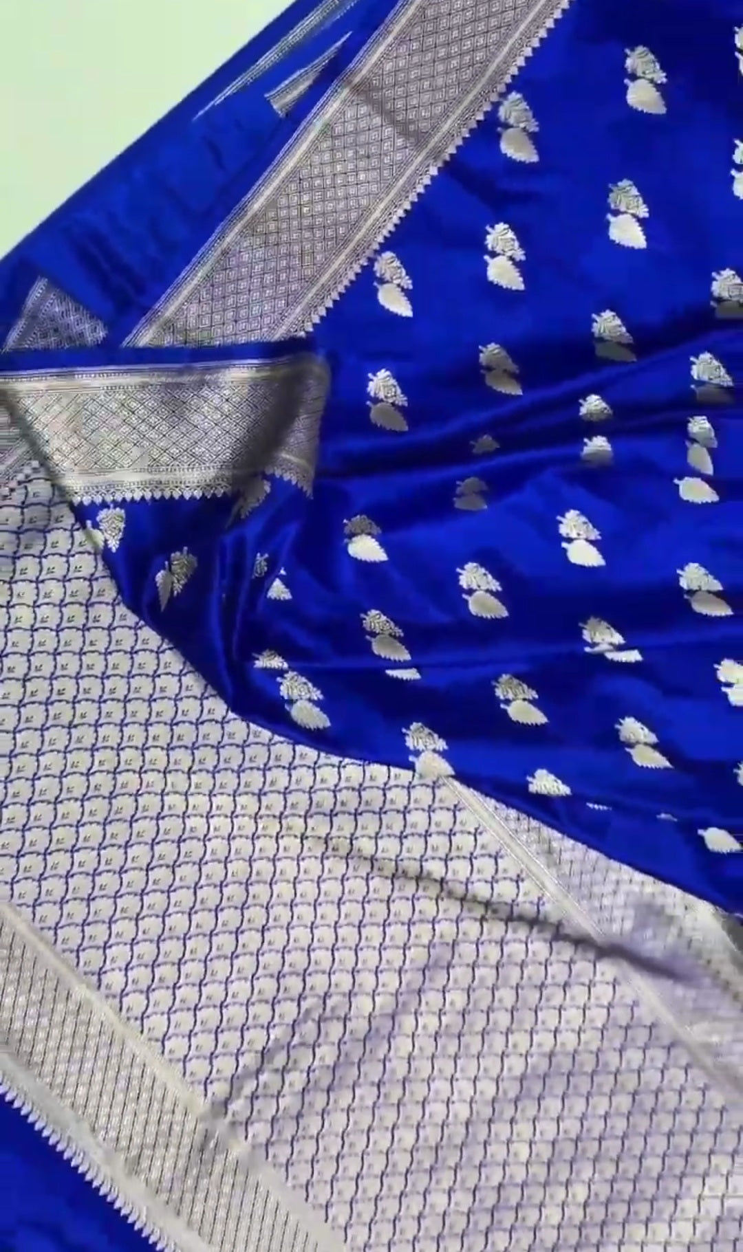 Royal Blue Banarasi Mashru Soft Silk Saree