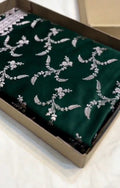 Bottle Green Banarasi Mashru Soft Silk Saree