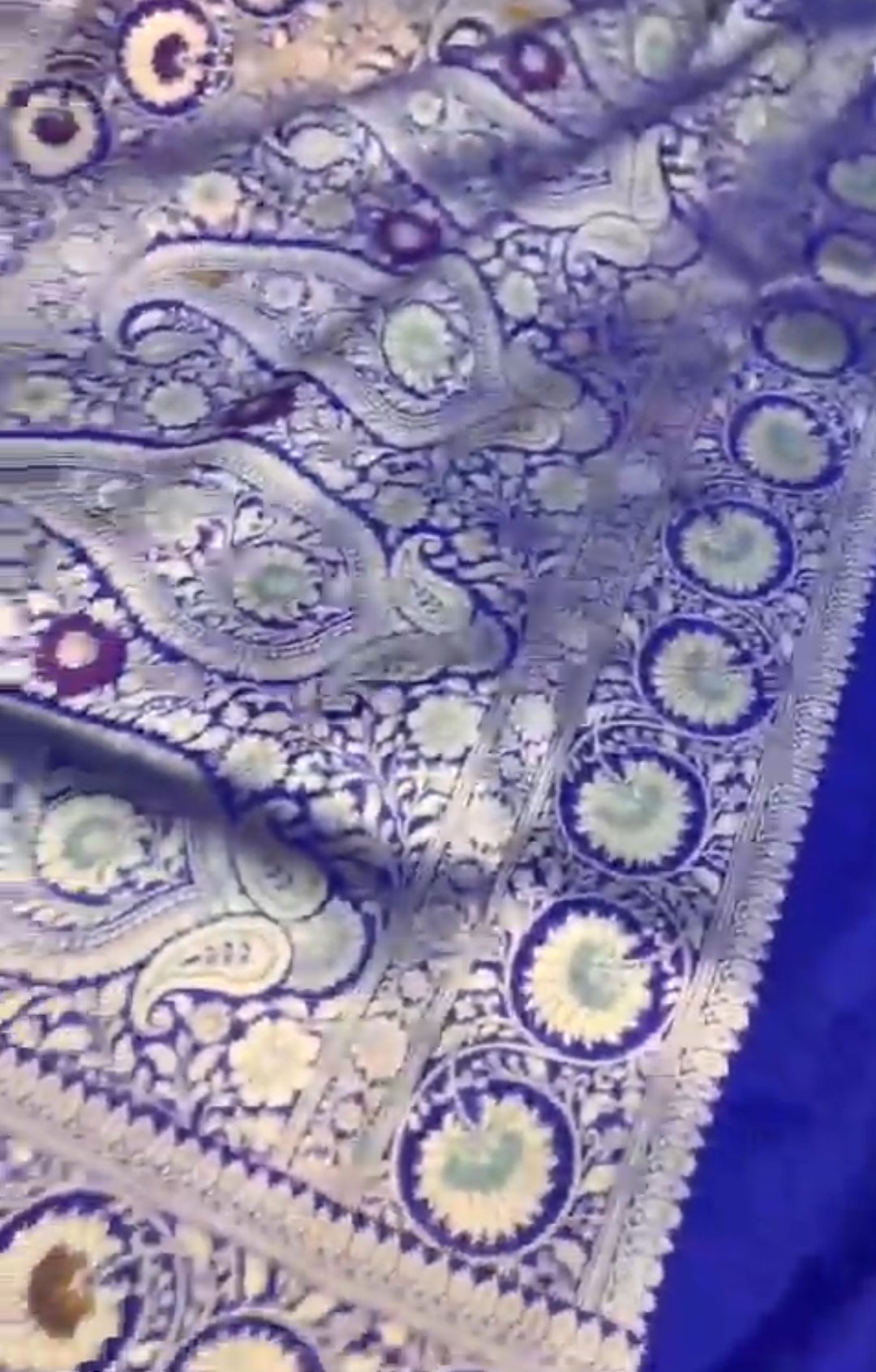 Royal Blue Banarasi Handloom Katan Silk Meenakari Saree