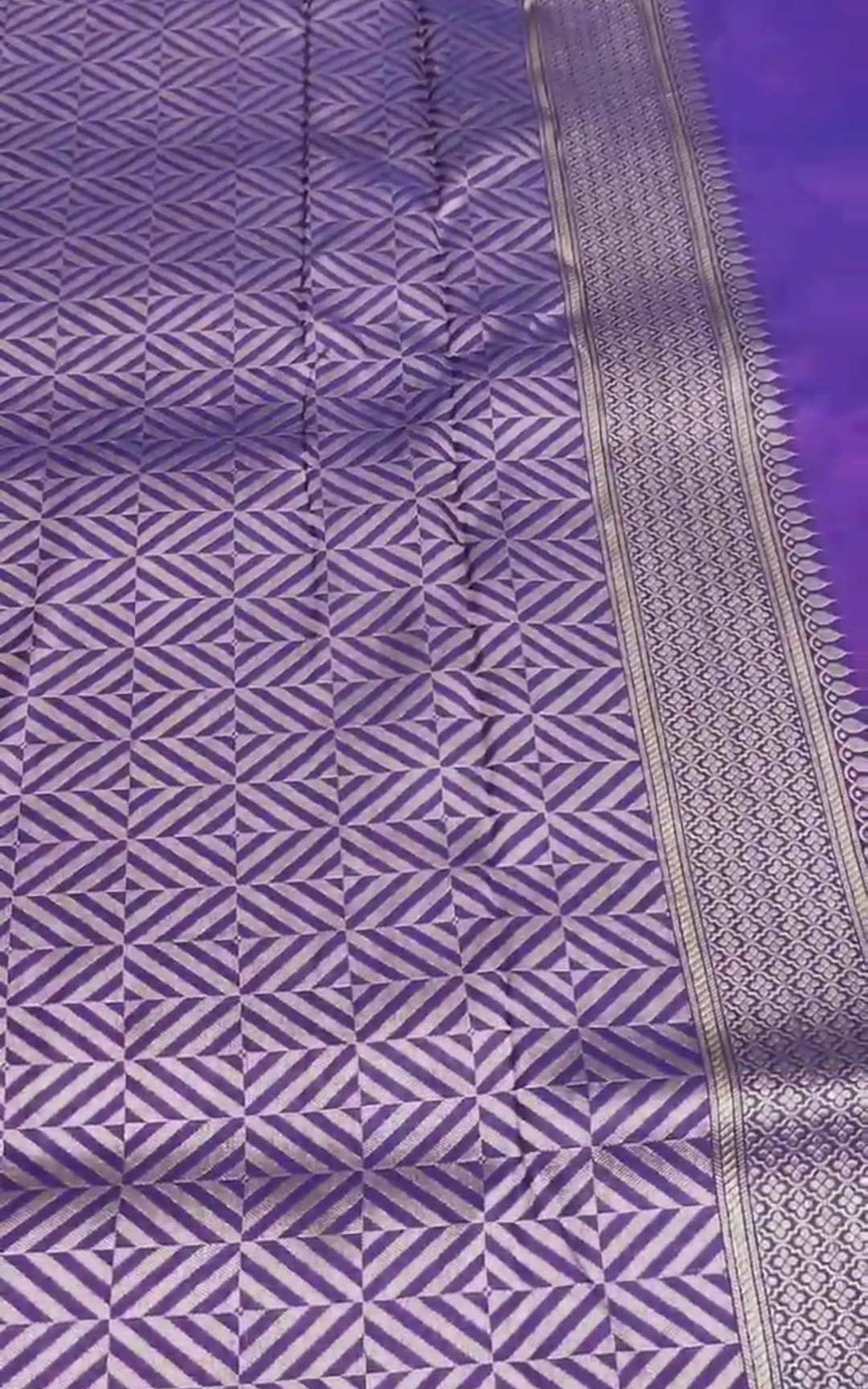 Lilac Banarasi Handloom Katan Silk Rangkaat Meenakari Saree