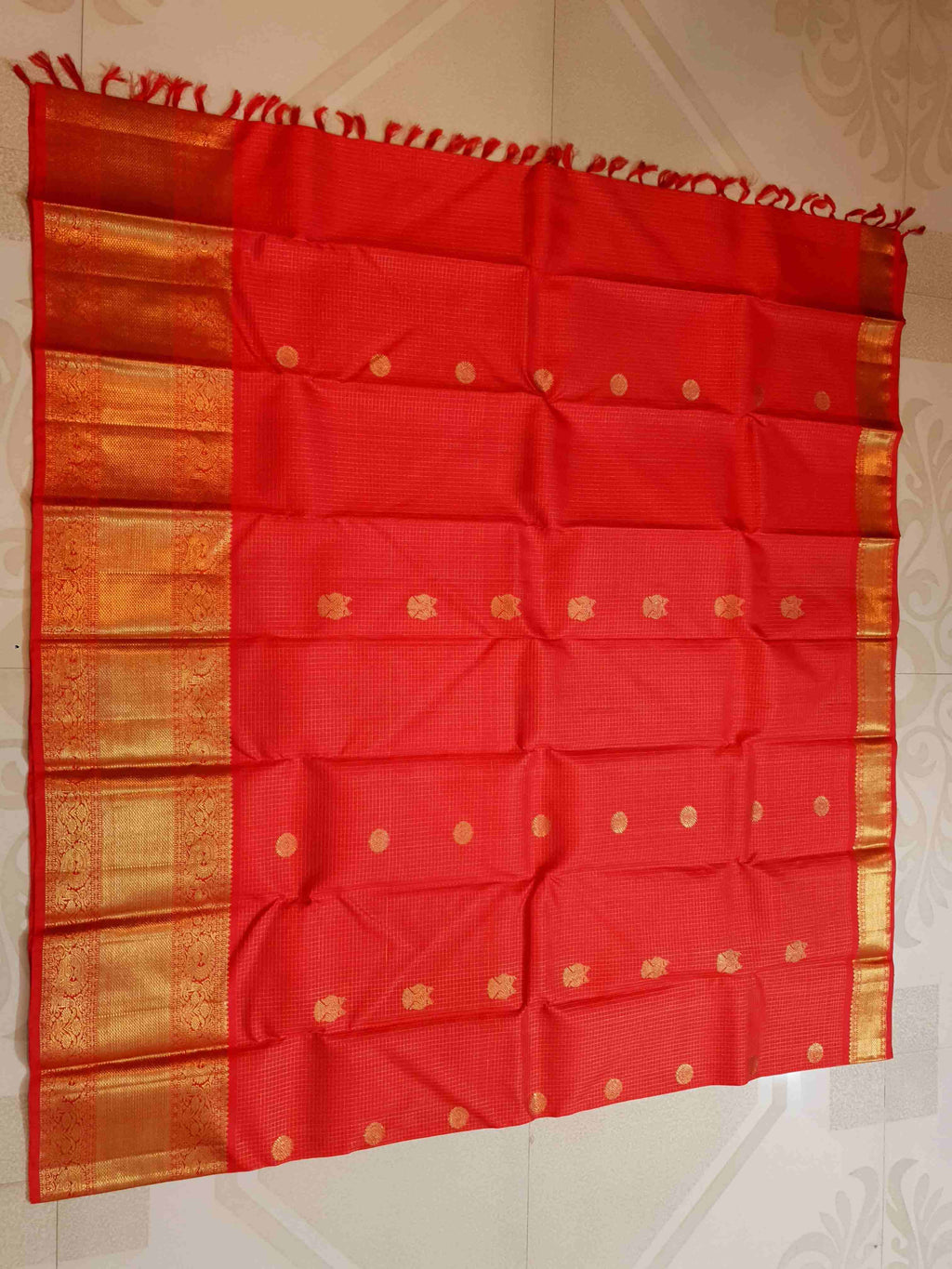 Red Kanchipuram Handloom 4G Pure Gold Pattu Silk Saree