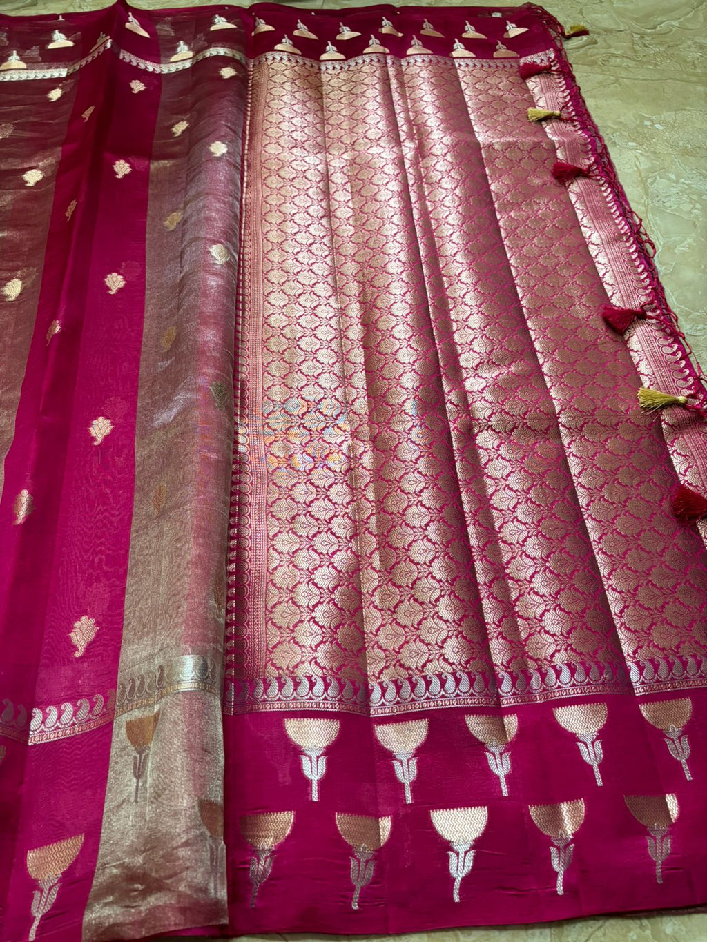 Banarasi Handloom Tissue Mango Silk Saree