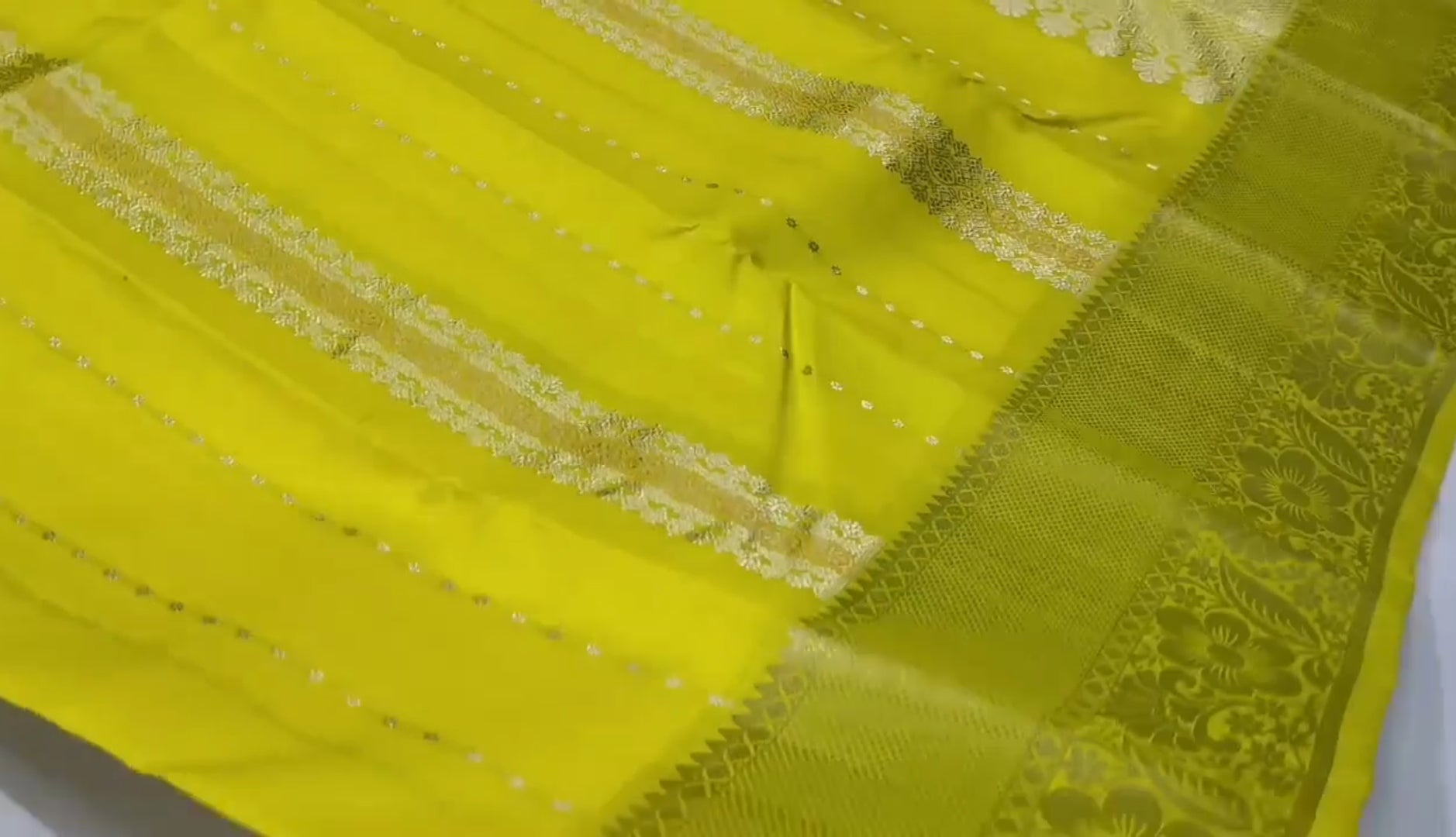 Yellow Kanchipuram Handloom Single Warp Pattu Silk Saree