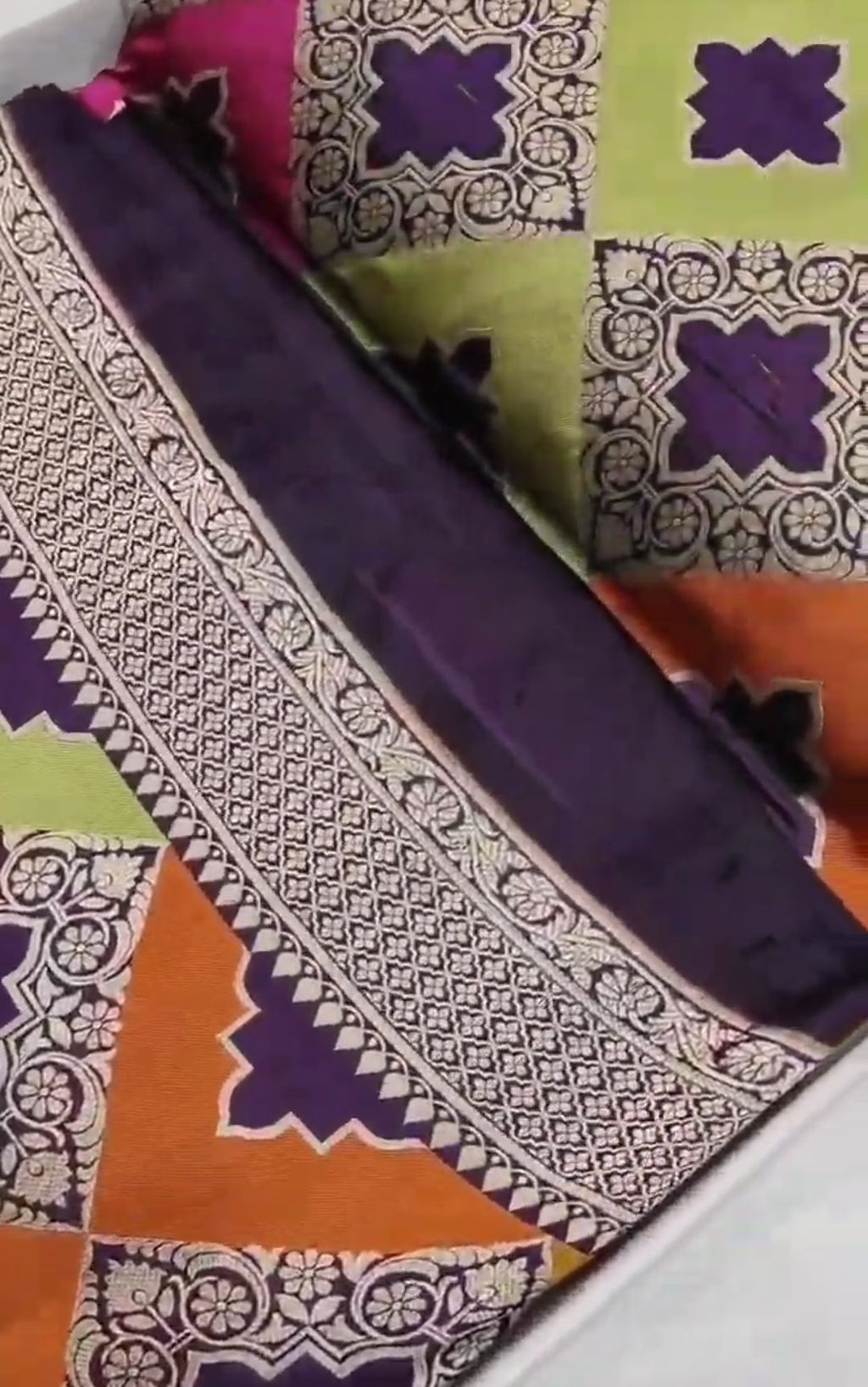 Wine Banarasi Handloom Katan Silk Rangkaat Meenakari Saree