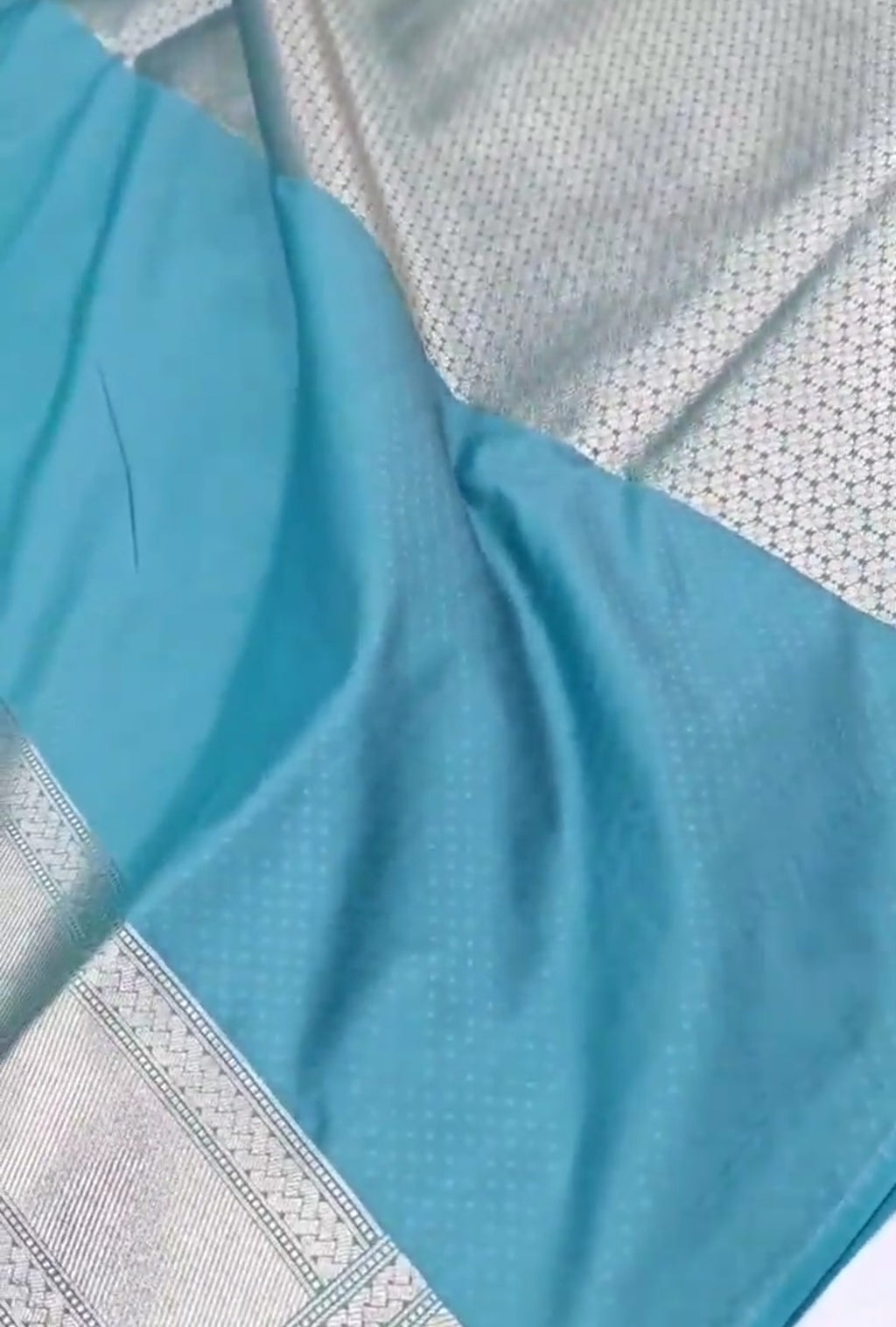 Turquoise Banarasi Semi Katan Silk Sona Rupa Saree