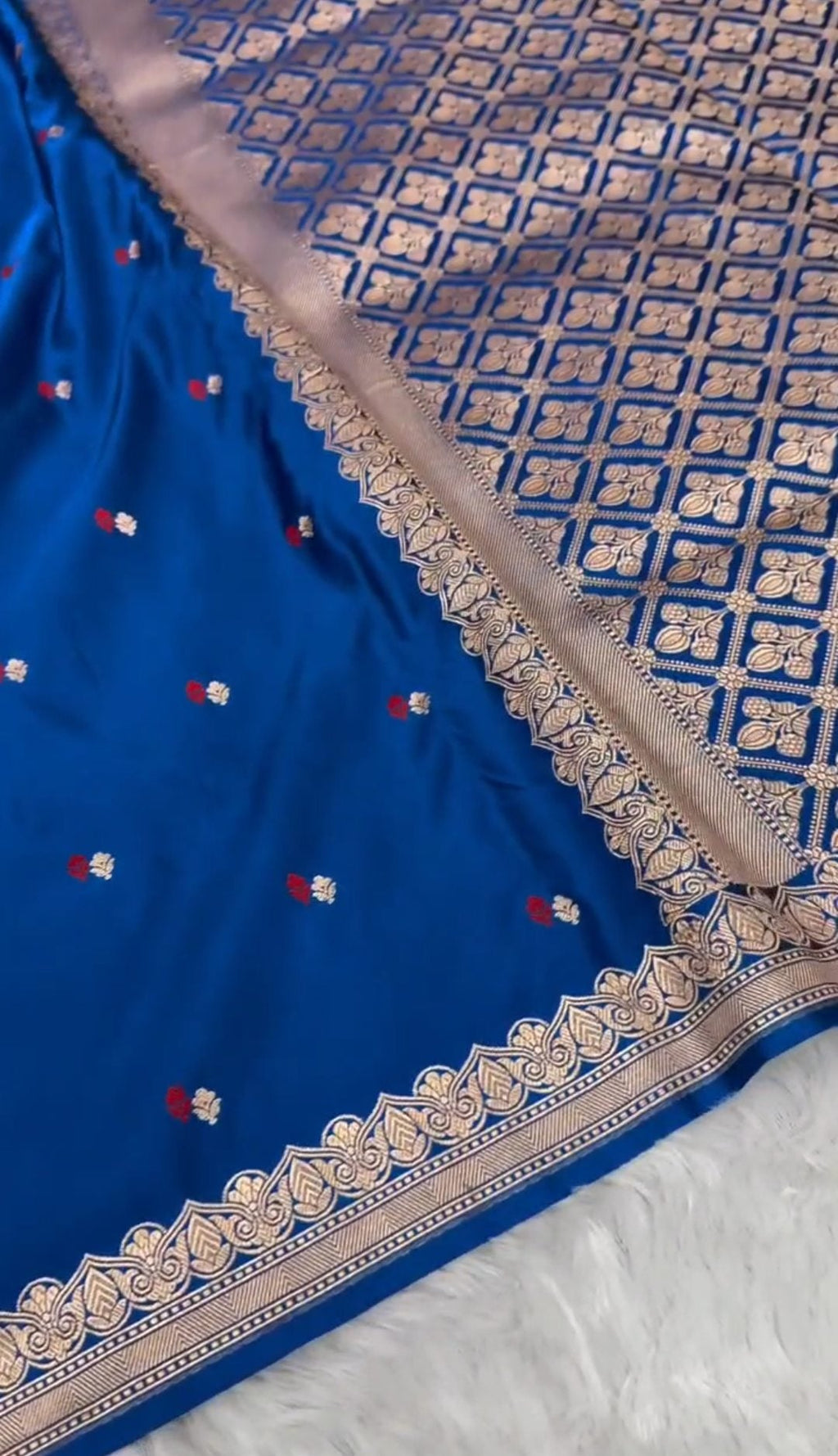 Blue Banarasi Mashru Soft Silk Saree
