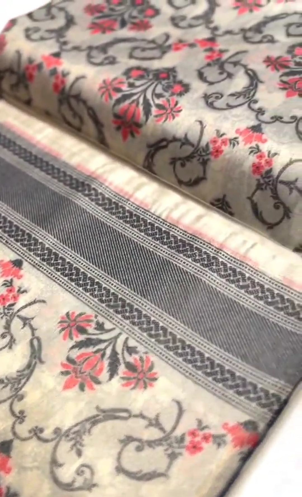 Beige Banarasi Soft Tissue Silk Meenakari Saree
