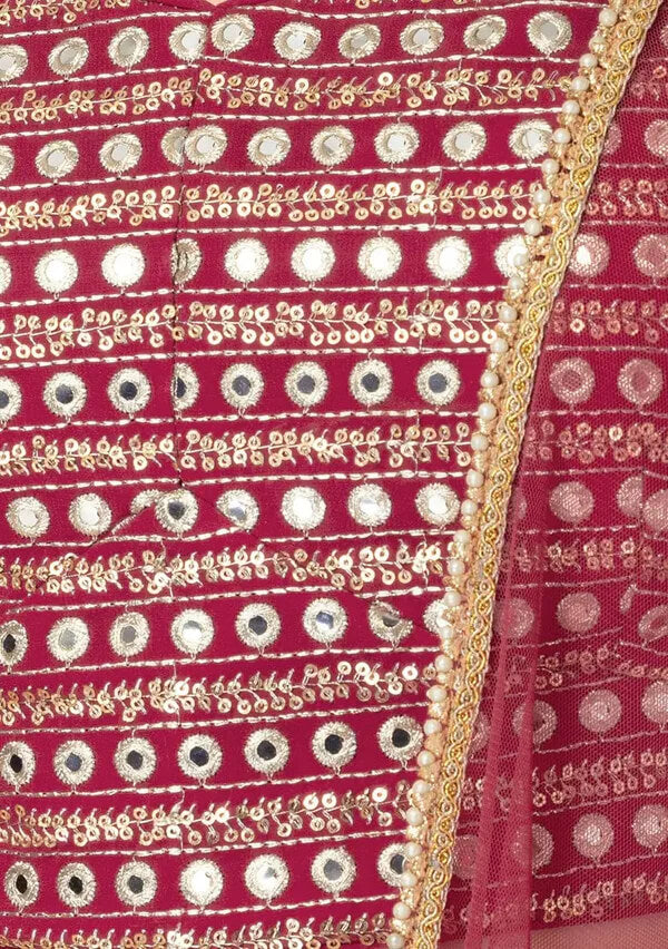 Pink Georgette Fancy Lehenga with Sequins Work