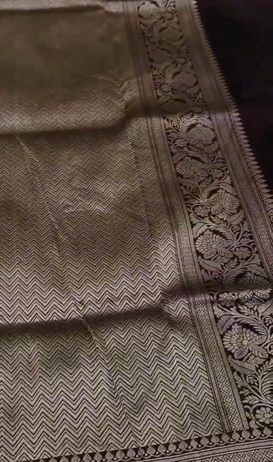Dual Tone Wine Banarasi Handloom Katan Silk Meenakari Saree