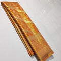 Orange Kanchipuram Handloom Tissue Brocade Silk Meenakari Saree