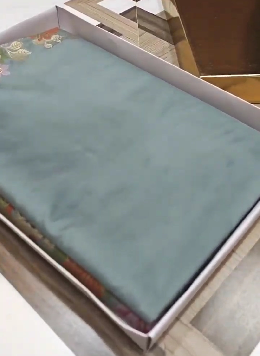 Powder Blue Banarasi Semi Katan Silk Tilfi Meenakari Saree