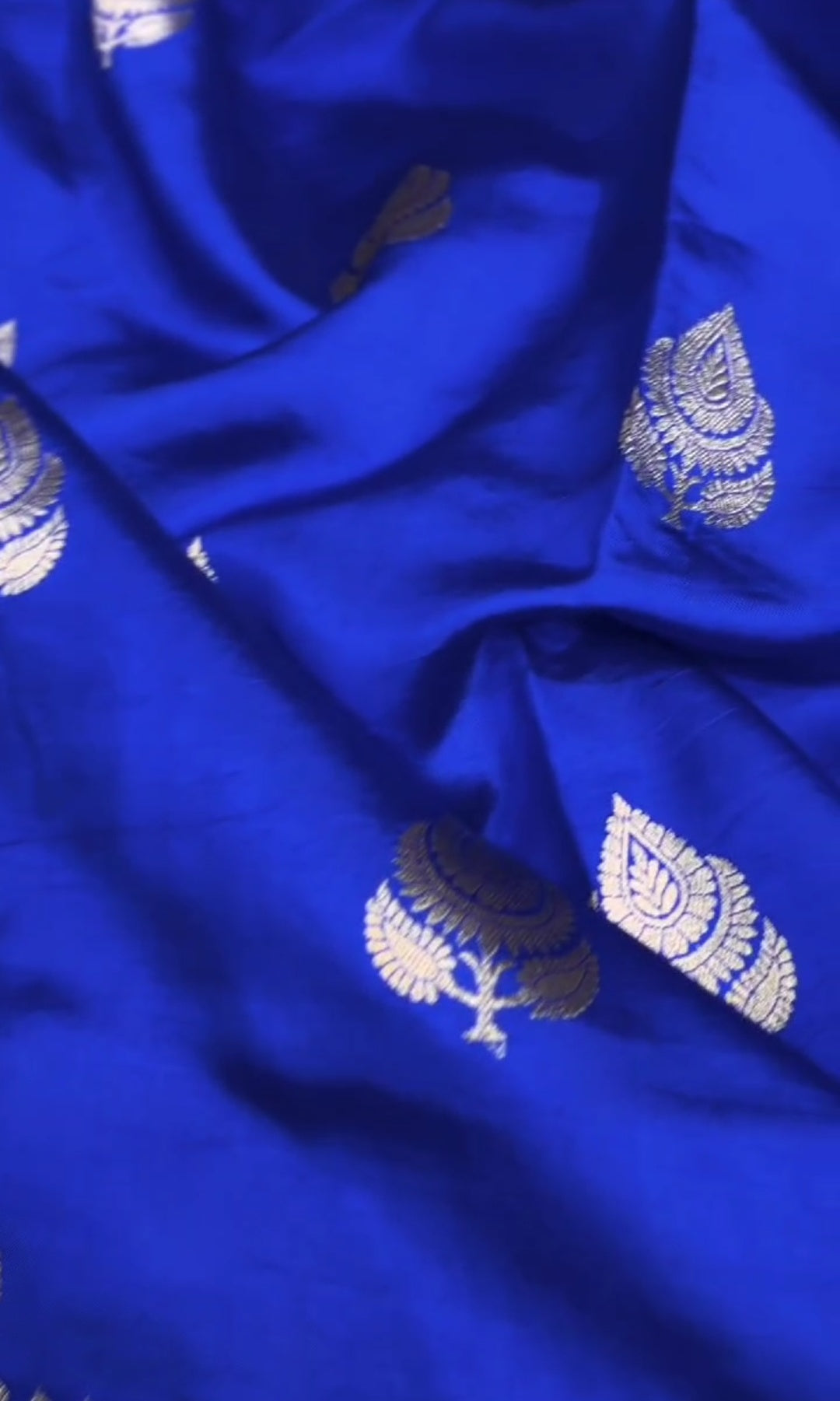 Azure Blue Banarasi Handloom Mango Silk Saree