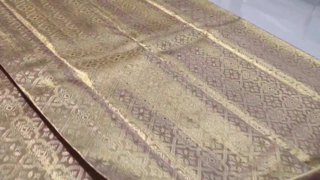Pink Kanchipuram Handloom Tissue Brocade Silk Saree