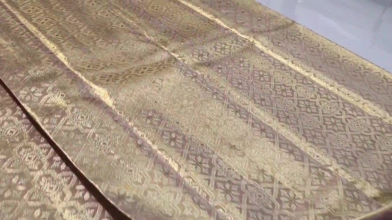 Pink Kanchipuram Handloom Tissue Brocade Silk Saree