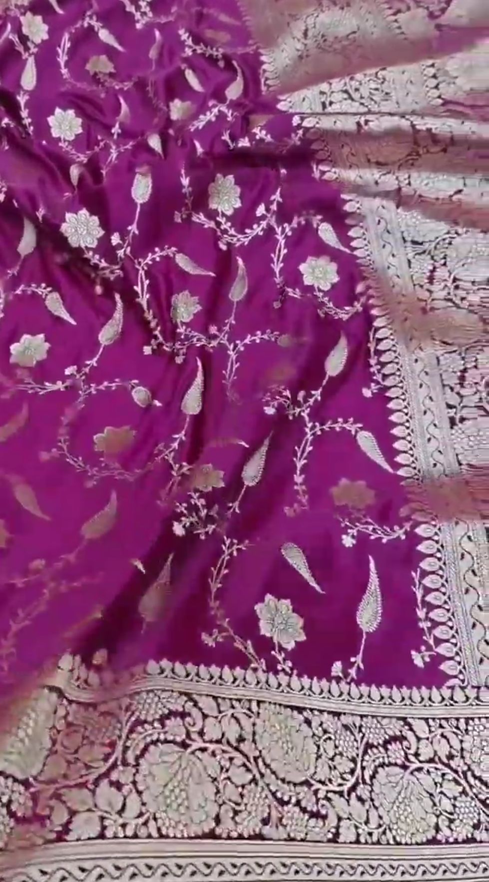Purple Banarasi Mashru Soft Silk Saree