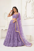 Lavender Designer Embroidered Lehenga Choli