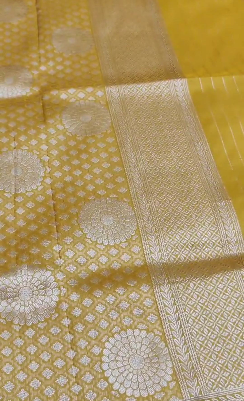 Gold Banarasi Handloom Katan Silk Meenakari Saree