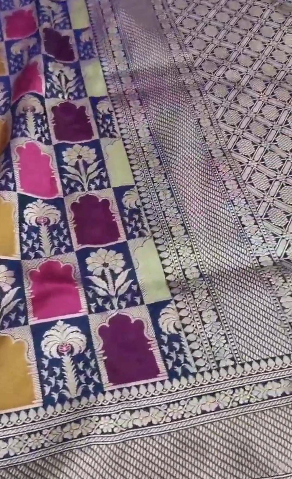 Blue Banarasi Handloom Katan Silk Rangkaat Meenakari Saree