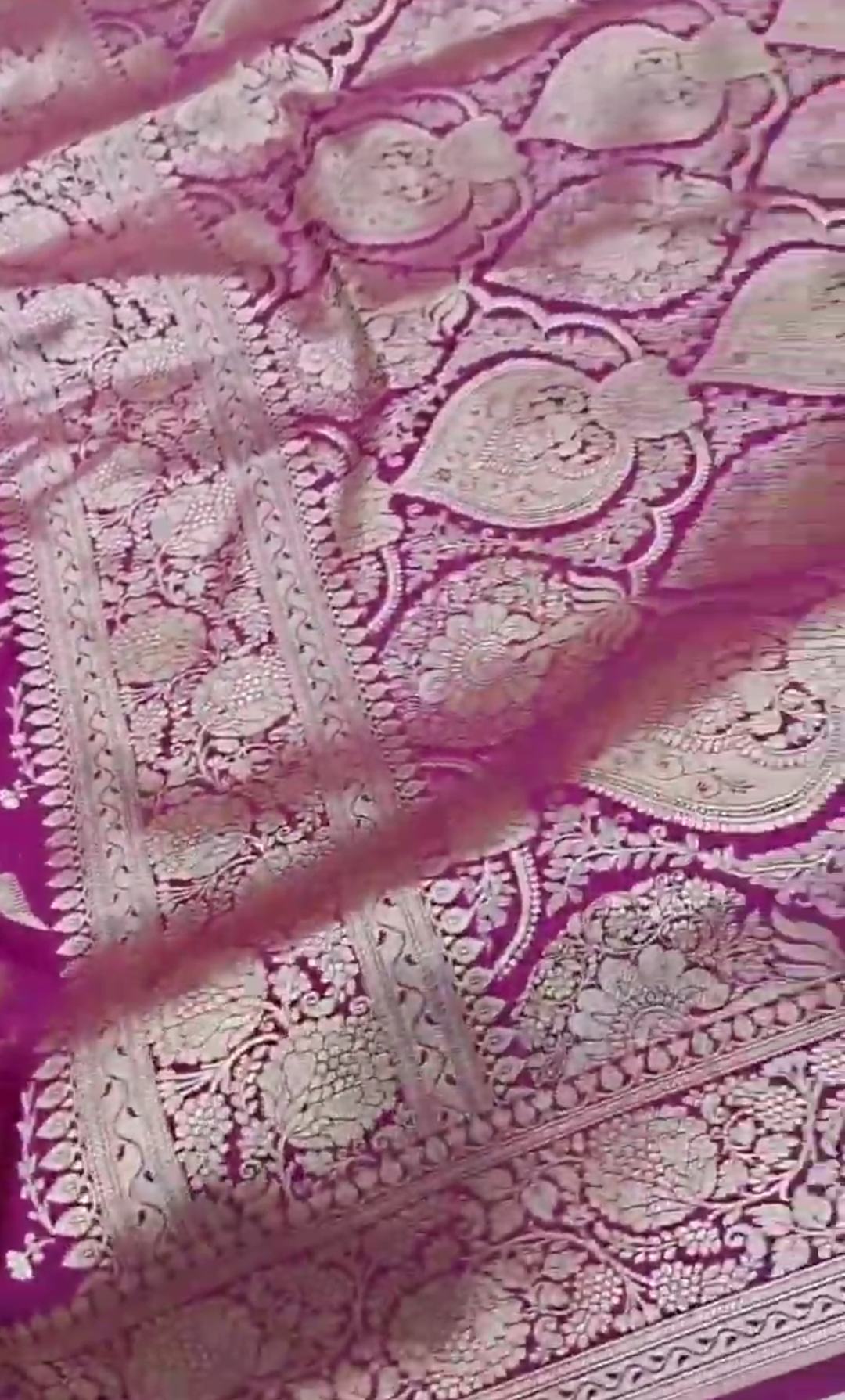 Lilla Banarasi Mashru Blød Silkesaree