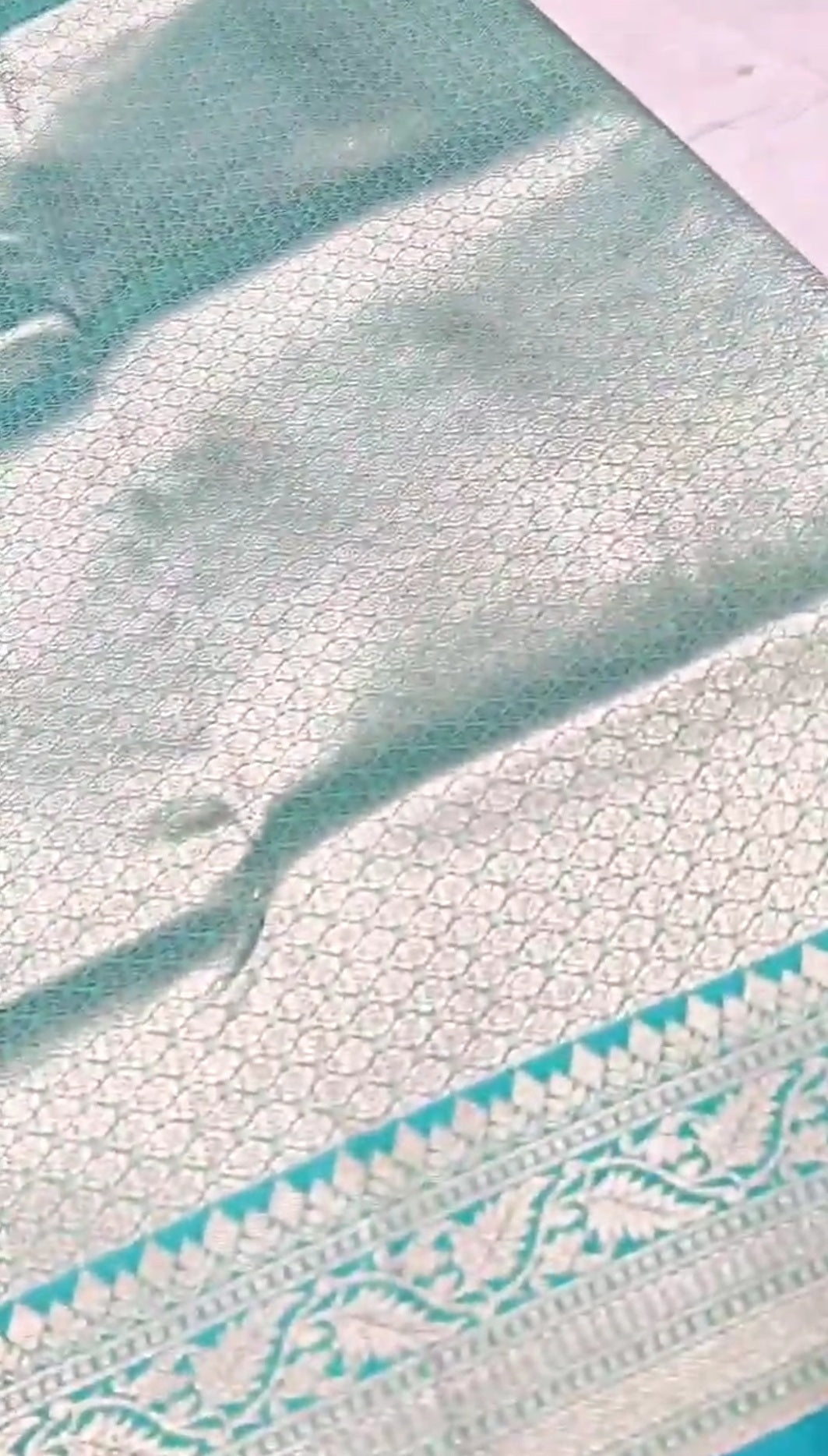 Turquoise Banarasi Soft Katan Silk Tilfi Meenakari Saree