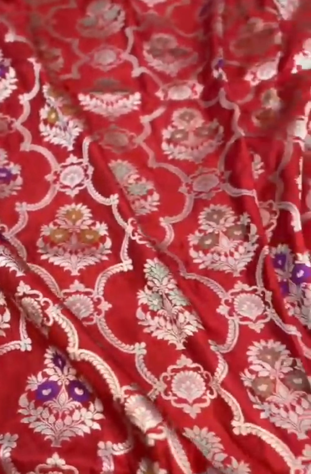 Rustic Red Banarasi Handloom Katan Silk Meenakari Saree